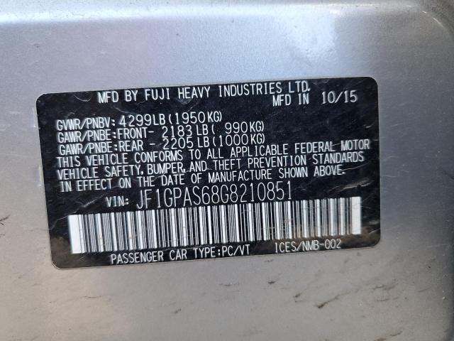 JF1GPAS68G8210851 - 2016 SUBARU IMPREZA SPORT Күміс фото 13