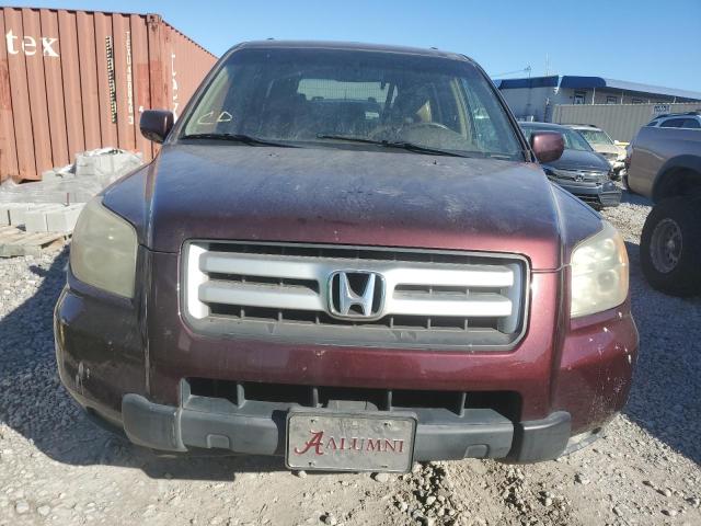 2HKYF18567H535421 - 2007 HONDA PILOT EXL Бордовый фото 5