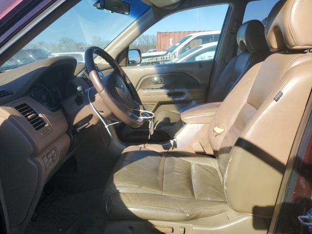 2HKYF18567H535421 - 2007 HONDA PILOT EXL Бордовый фото 7