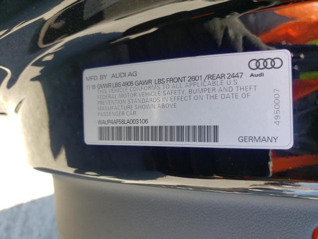 WAUP4AF58LA003106 - 2020 AUDI S5 PREMIUM PLUS 黑色 照片 12