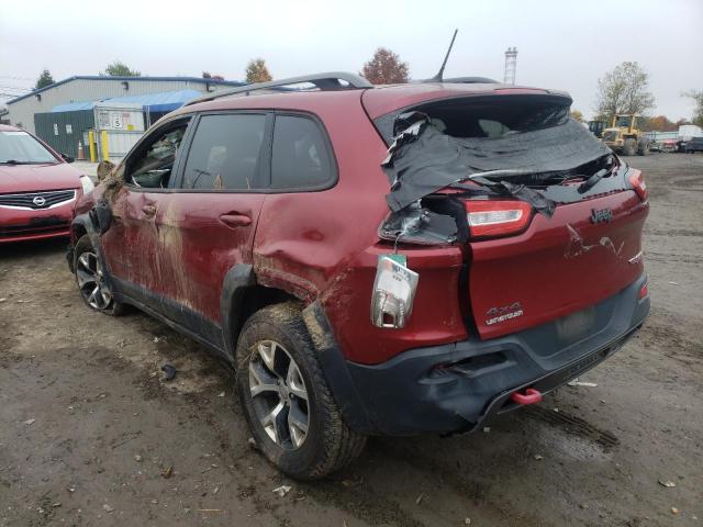 1C4PJMBS4EW130174 - 2014 JEEP CHEROKEE TRAILHAWK MAROON photo 3