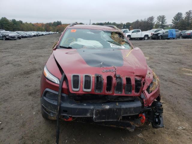1C4PJMBS4EW130174 - 2014 JEEP CHEROKEE TRAILHAWK MAROON photo 9