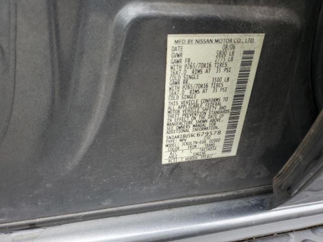 5N1AR18U56C679578 - 2006 NISSAN PATHFINDER LE 灰色 照片 14