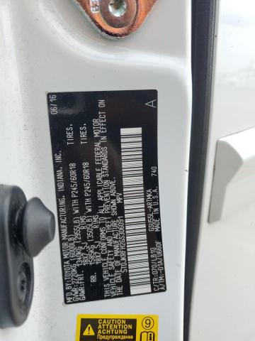 5TDJKRFH2GS306091 - 2016 TOYOTA HIGHLANDER XLE 白色 照片 13