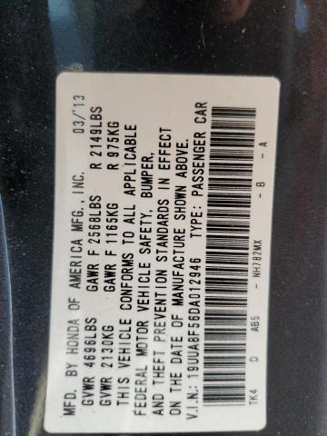 19UUA8F56DA012946 - 2013 ACURA TL TECH GRAY photo 12