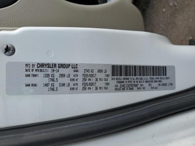 2C4RC1CG2FR578967 - 2015 CHRYSLER TOWN & COU TOURING L WHITE photo 13