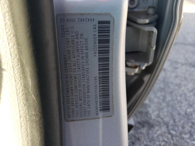 WVWRH63B51P087385 - 2001 VOLKSWAGEN PASSAT GLX Gümüş foto 12