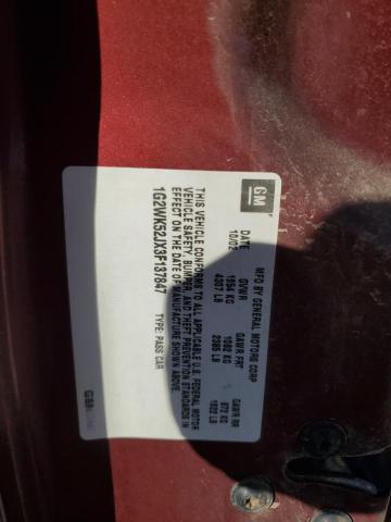 1G2WK52JX3F137847 - 2003 PONTIAC GRAND PRIX SE 勃艮第红 照片 12