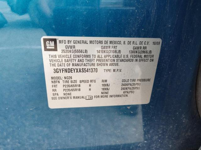 3GYFNDEYXAS541370 - 2010 CADILLAC SRX LUXURY COLLECTION BLUE photo 13