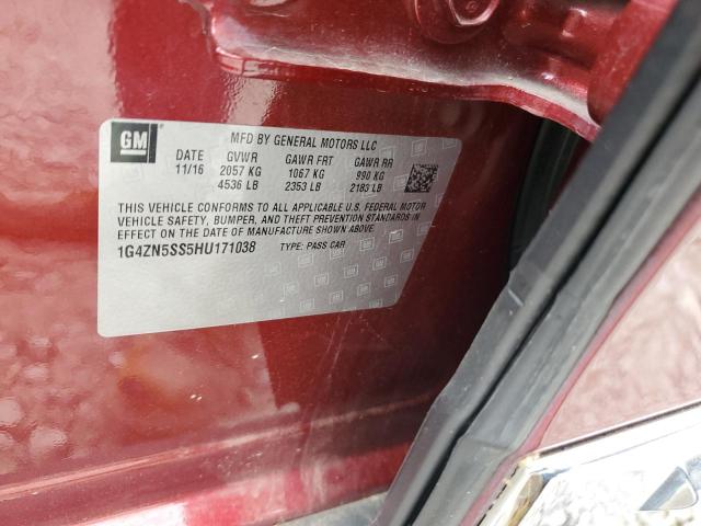 1G4ZN5SS5HU171038 - 2017 BUICK LACROSSE PREFERRED MAROON photo 12