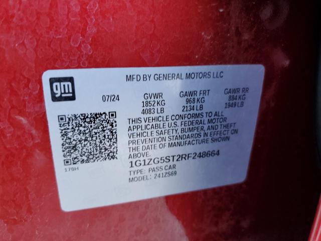 1G1ZG5ST2RF248664 - 2024 CHEVROLET MALIBU RS 红色 照片 13