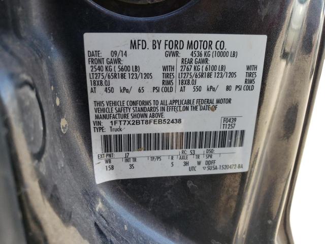 1FT7X2BT8FEB52438 - 2015 FORD F250 SUPER DUTY GRAY photo 12