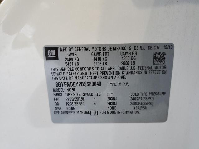 3GYFNBEY2BS580640 - 2011 CADILLAC SRX PERFORMANCE COLLECTION WHITE photo 13