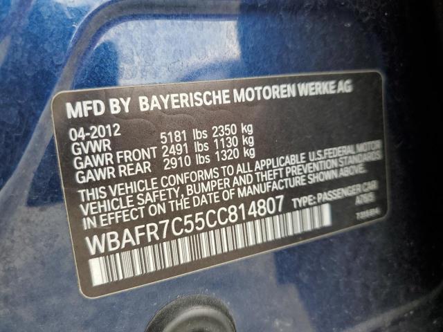 WBAFR7C55CC814807 - 2012 BMW 535 I BLUE photo 12