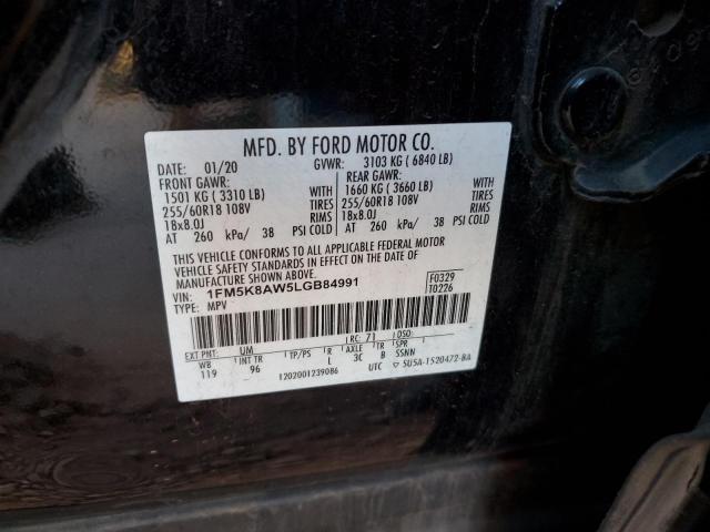 1FM5K8AW5LGB84991 - 2020 FORD EXPLORER POLICE INTERCEPTOR TWO TONE photo 13