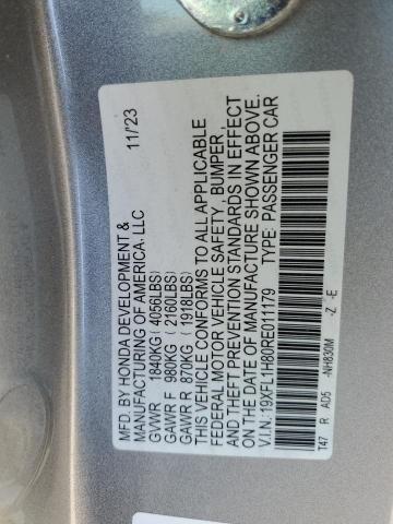 19XFL1H80RE011179 - 2024 HONDA CIVIC SPORT TOURING SILVER photo 12