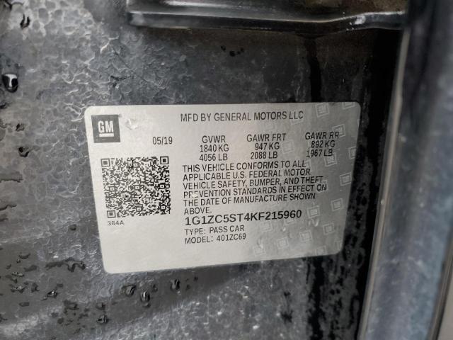 1G1ZC5ST4KF215960 - 2019 CHEVROLET MALIBU LS Чорний фото 12