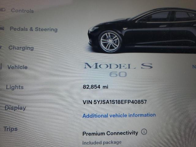 5YJSA1S18EFP40857 - 2014 TESLA MODEL S BLACK photo 9