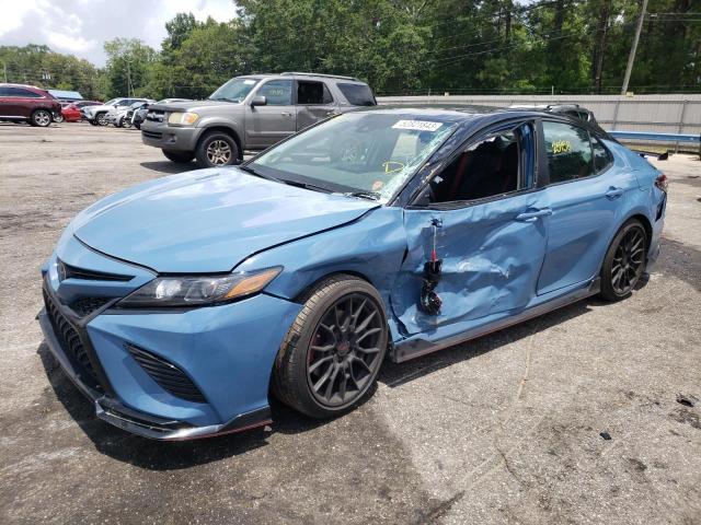 4T1KZ1AK4NU069175 - 2022 TOYOTA CAMRY TRD BLUE photo 1