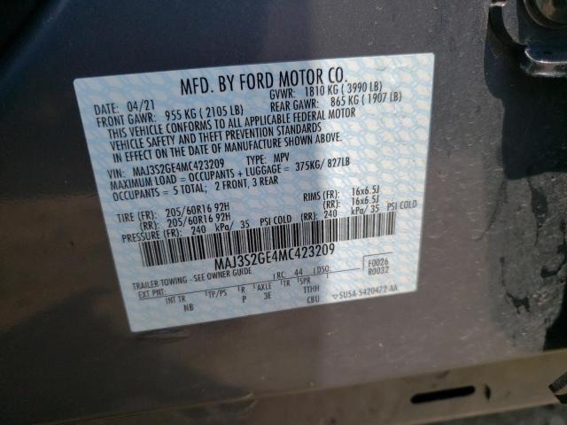 MAJ3S2GE4MC423209 - 2021 FORD ECOSPORT SE Gris photo 13