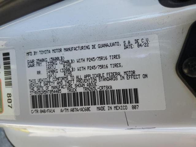 3TYRX5GN5NT054405 - 2022 TOYOTA TACOMA ACCESS CAB WHITE photo 12