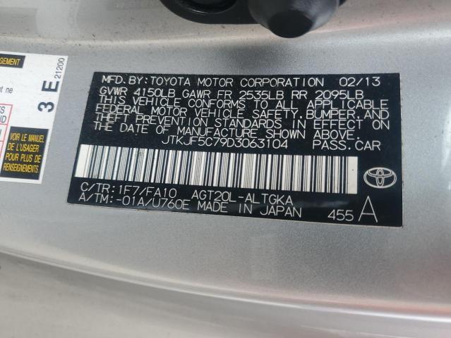 JTKJF5C79D3063104 - 2013 TOYOTA SCION TC Gümüş foto 12