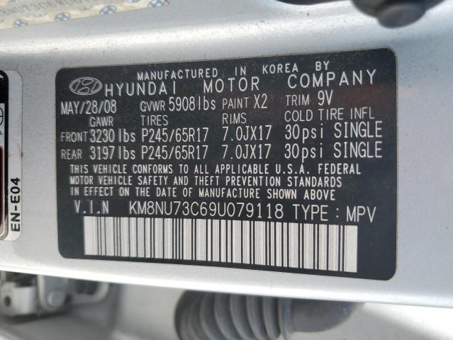 KM8NU73C69U079118 - 2009 HYUNDAI VERACRUZ GLS SILVER photo 13