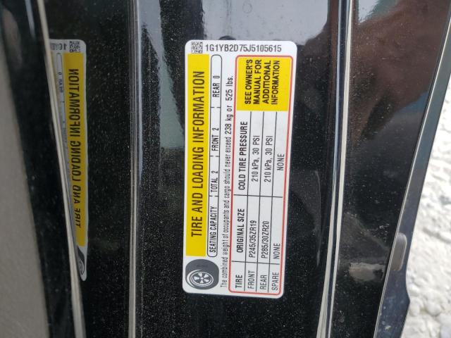 1G1YB2D75J5105615 - 2018 CHEVROLET CORVETTE STINGRAY 1LT BLACK photo 12