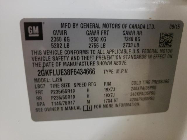 2GKFLUE38F6434666 - 2015 GMC TERRAIN DENALI WHITE photo 13