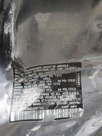 1V2JE2CA3NC208786 - 2022 VOLKSWAGEN ATLAS CROS SE გრაფიტი ფოტო 13