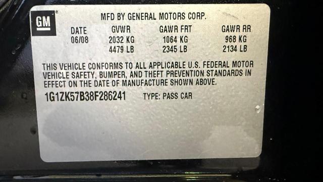 1G1ZK57B38F286241 - 2008 CHEVROLET MALIBU LTZ BLACK photo 10