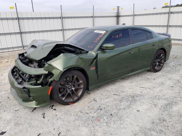 2C3CDXGJXMH568853 - 2021 DODGE CHARGER SCAT PACK GREEN photo 1