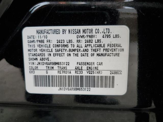 JN1DV6AR9BM653122 - 2011 INFINITI G25 BLACK photo 13