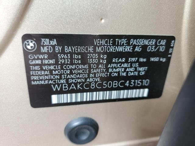 WBAKC8C50BC431510 - 2011 BMW ALPINA B7 LXI GOLD photo 10