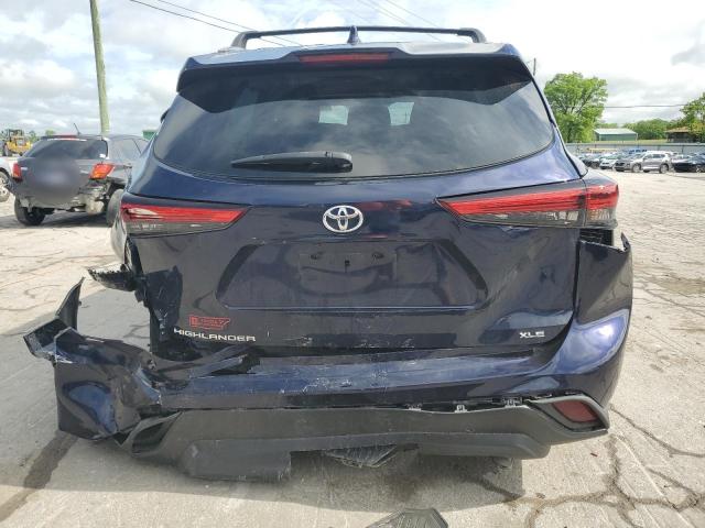 5TDGZRAH7MS053276 - 2021 TOYOTA HIGHLANDER XLE BLUE photo 6