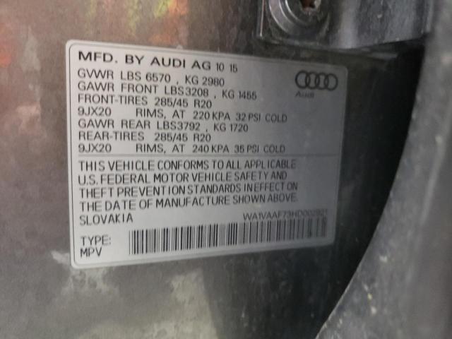WA1VAAF73HD002921 - 2017 AUDI Q7 PRESTIGE GRAY photo 13
