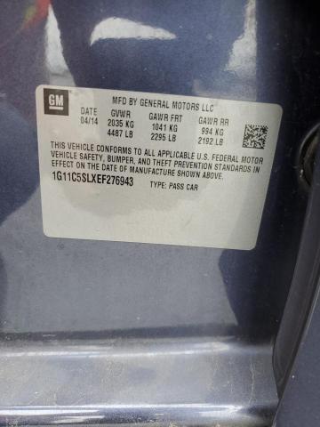 1G11C5SLXEF276943 - 2014 CHEVROLET MALIBU 1LT 蓝色 照片 13