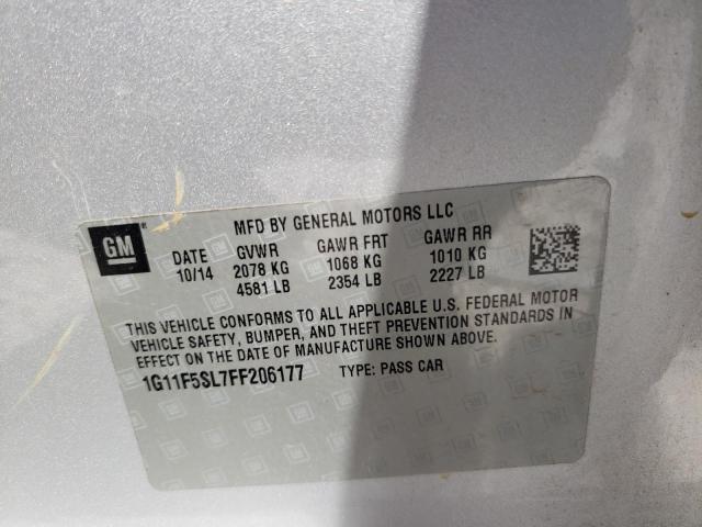 1G11F5SL7FF206177 - 2015 CHEVROLET MALIBU LTZ SILVER photo 12