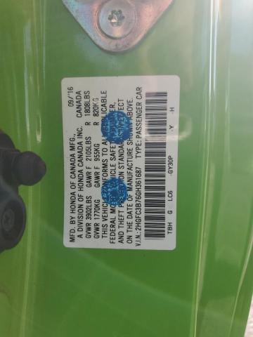 2HGFC3B76GH361687 - 2016 HONDA CIVIC EXL მწვანე ფოტო 12
