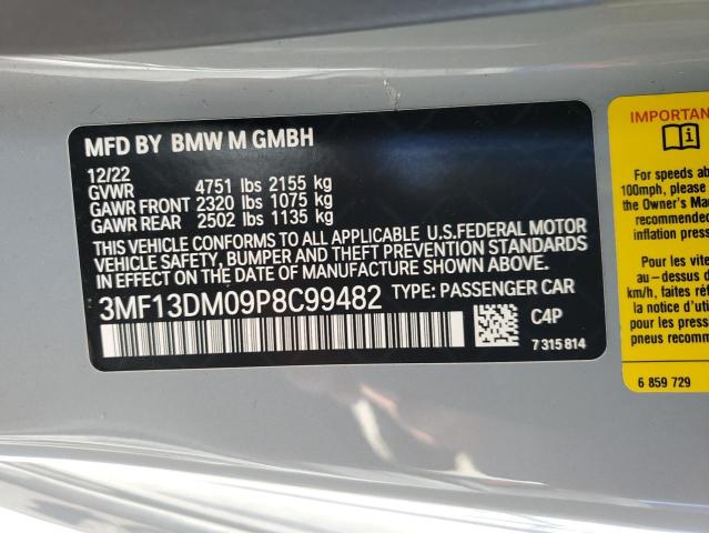 3MF13DM09P8C99482 - 2023 BMW M2 GRAY photo 12