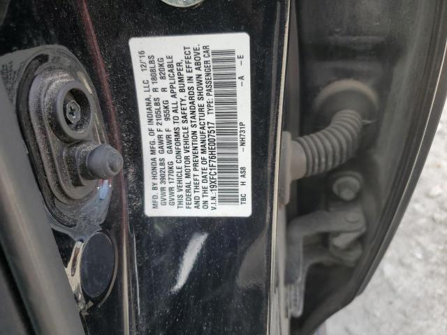 19XFC1F76HE007517 - 2017 HONDA CIVIC EXL 黑色 照片 12