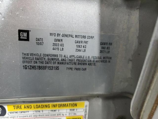 1G1ZH57B68F153195 - 2008 CHEVROLET MALIBU 1LT 银色 照片 12