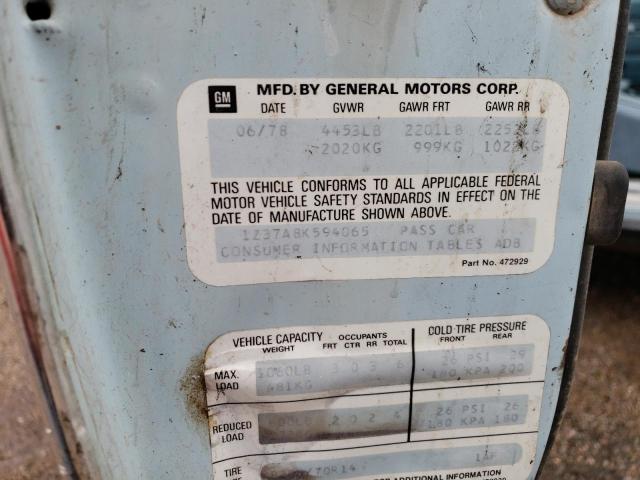 1Z37A8K594065 - 1978 CHEVROLET MONTECARLO BLUE photo 12