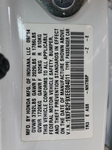 19XFB2F9XEE084011 - 2014 HONDA CIVIC EXL 白色 照片 12