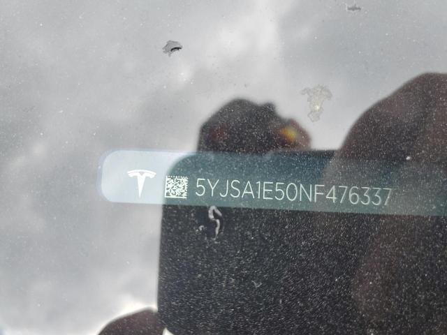 5YJSA1E50NF476337 - 2022 TESLA MODEL S Սև լուսանկար 12