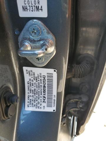 2HGFA16619H311343 - 2009 HONDA CIVIC LX-S رمادي صورة 12