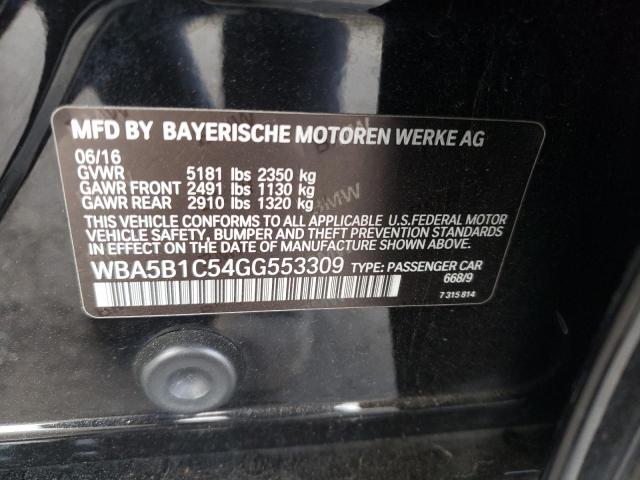 WBA5B1C54GG553309 - 2016 BMW 535 I BLACK photo 12