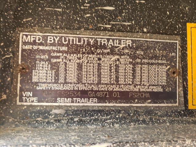 1UYFS2534GA487101 - 2016 UTILITY TRAILER Silber Foto 10