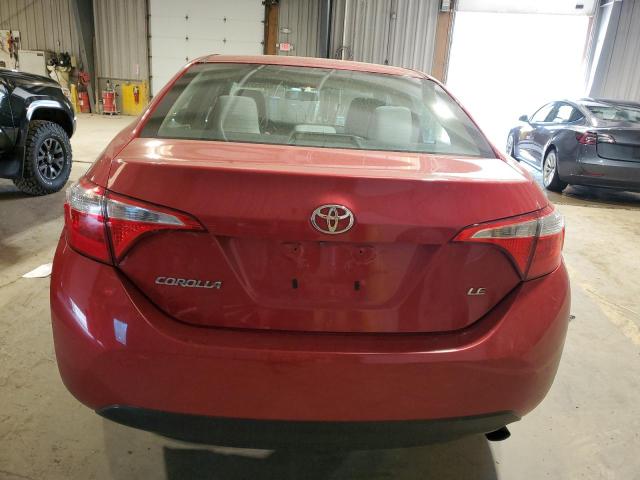 2T1BURHE5EC002065 - 2014 TOYOTA COROLLA L RED photo 6