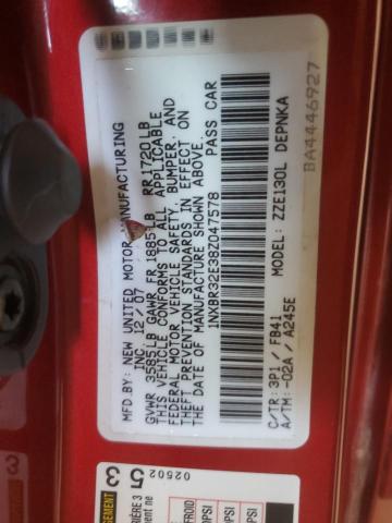 1NXBR32E38Z047578 - 2008 TOYOTA COROLLA CE წითელი ფოტო 12